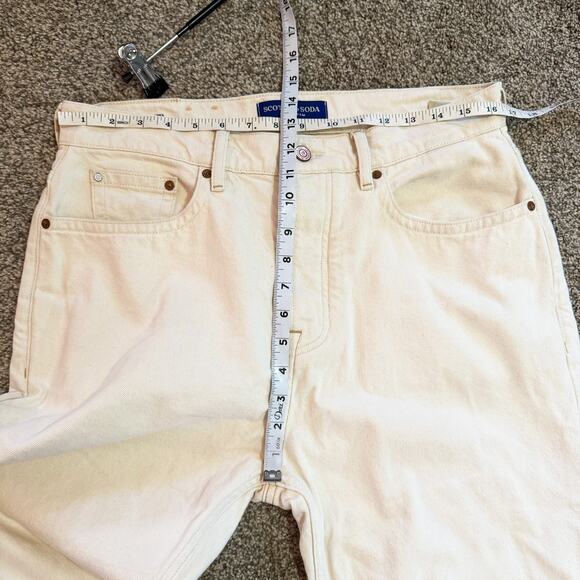 SCOTCH & SODA Mens The Standard Cream Jeans Size 30/32 - Picture 8 of 9
